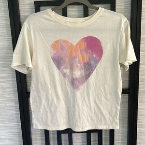 Grayson Threads girls heart T-shirt size XL cream